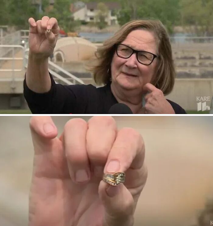 Woman wearing glasses holding up a small object outdoors, illustrating inspiring facts better than watching the news.