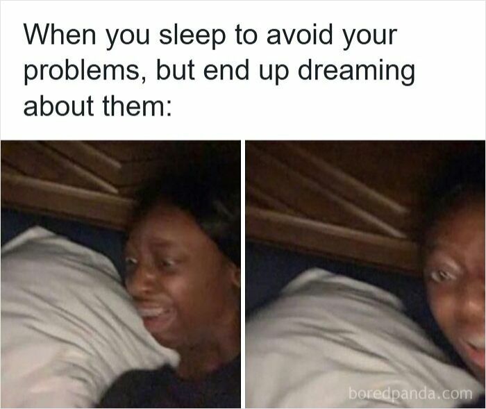 Person lying in bed looking distressed, illustrating the struggle of insomnia and restless brain during sleep.