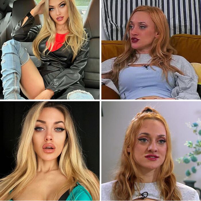 Side-by-side comparison of social media filter effects versus natural appearance showing failed attempts to fake it online.