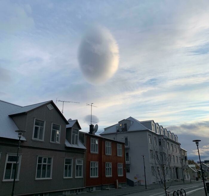 An Oval Like Cloud Spotted Over Reykjavík Iceland This Morning