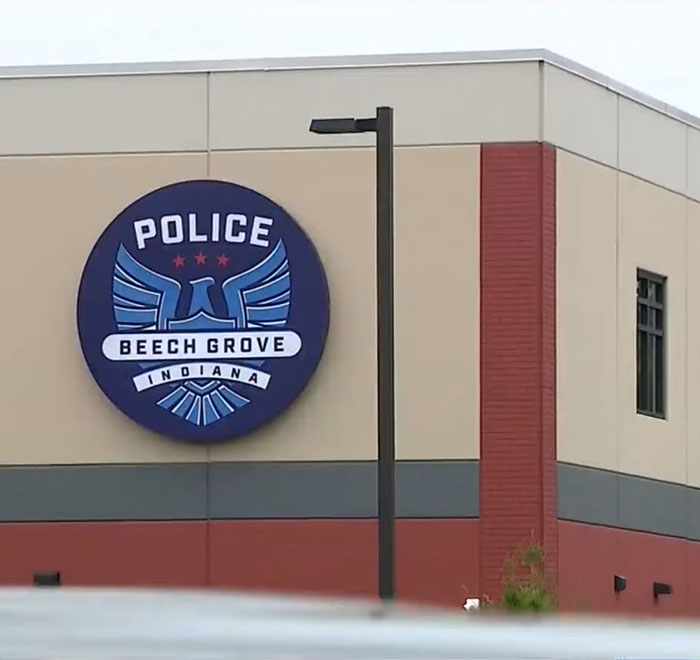 Beech Grove Police Department building exterior, related to Walmart employee ambush in viral video.