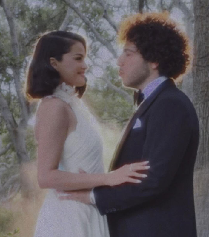 Selena Gomez and Billy Blanco in formal wedding outfits, highlighting some of the worst and wackiest fashion choices seen at the event.