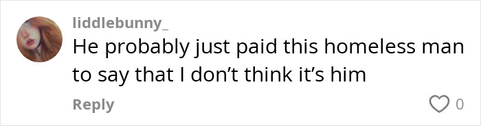 Comment on social media doubting identification of former Nickelodeon child star living homeless at 36. Comment on social media doubting identification of former Nickelodeon child star living homeless at 36.
