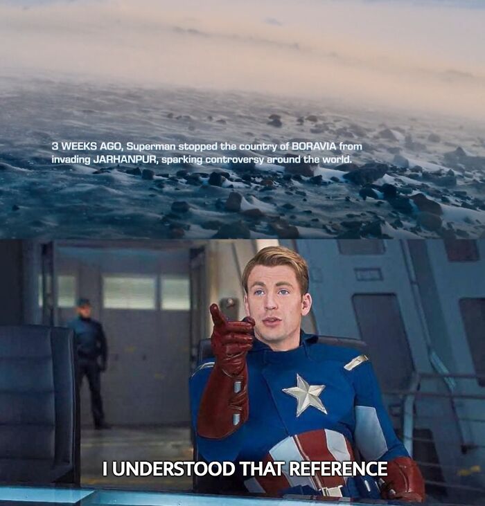 Captain America pointing with caption I understood that reference, a popular Marvel meme from hilarious Marvel memes collection.