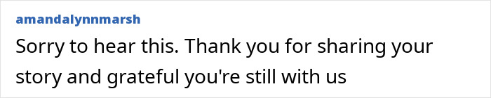 User comment expressing sympathy and gratitude for sharing a story about Charlie Kirk bullying in high school.