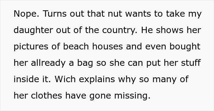 Text excerpt discussing a mother-in-law poisoning toddler with essential oils and the husband's shocked reaction.