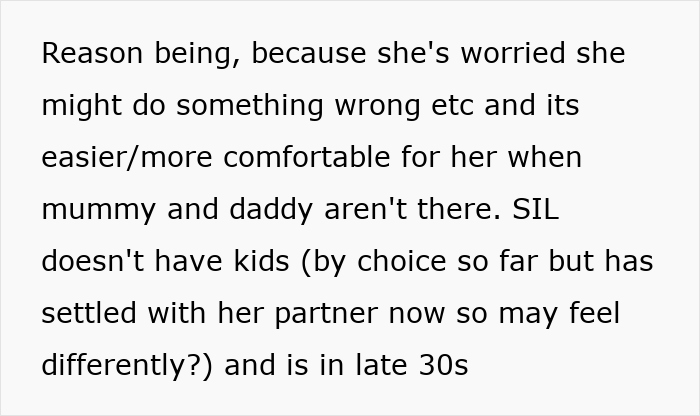 Text discussing a MIL and SIL planning a secret operation to see the newborn baby, causing confusion and frustration for the new mom.