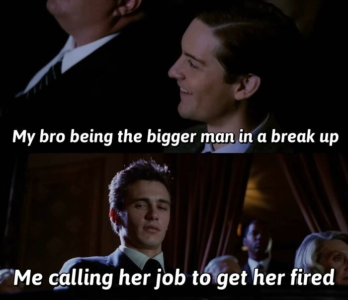 Spider-Man meme showing a humorous Marvel meme about being the bigger man during a breakup.