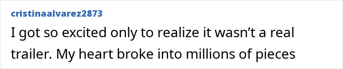 Fan reaction to Harry Potter And The Cursed Child fan-made trailer expressing excitement and heartbreak over its unofficial status