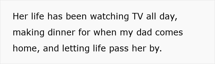 Daughter heartbroken as parents prefer watching TV all day, ignoring her and letting life pass by.