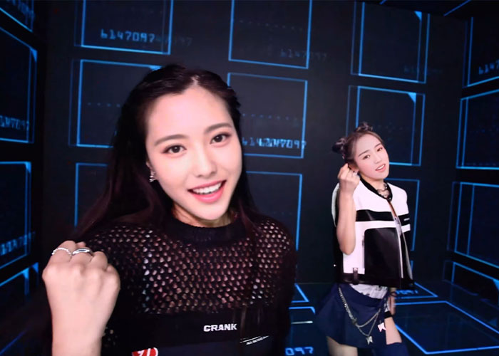 Two young women posing confidently in a digital grid room, related to AI actress Tilly Norwood controversy. Two young women posing confidently in a digital grid room, related to AI actress Tilly Norwood controversy.