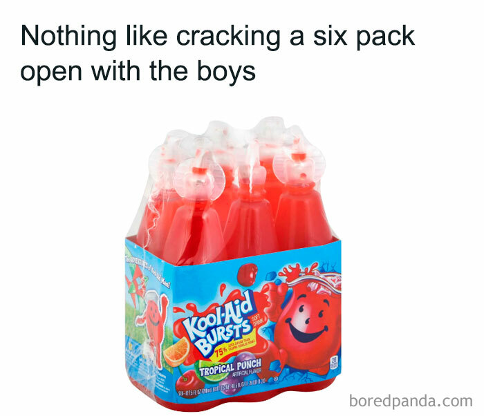 Kool-Aid Bursts tropical punch six pack nostalgic drink, relatable 90s meme for millennials missing the 90s.