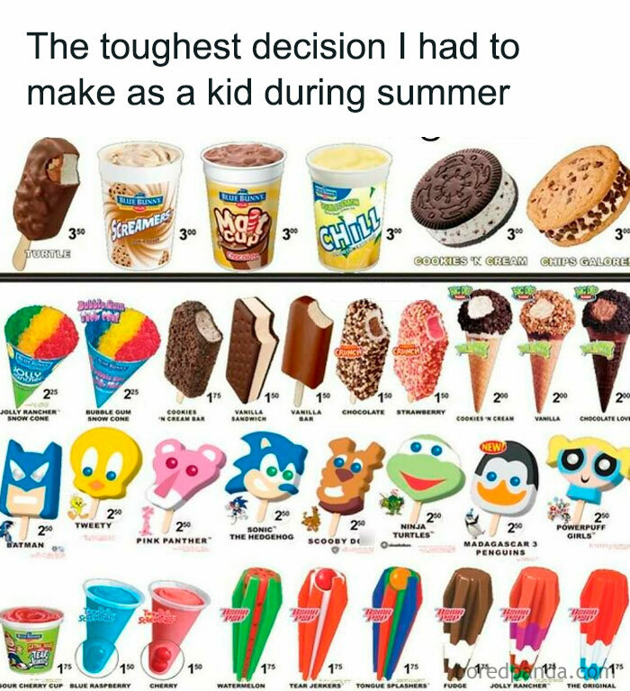 Selection of nostalgic 90s ice cream treats and popsicles, evoking nostalgic memories for millennials missing the 90s therapy.