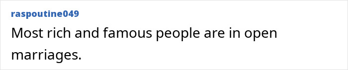 Text post stating most rich and famous people are in open marriages, related to Coldplay KissCam saga and HR exec.