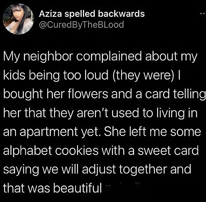 Screenshot of a wholesome social media post about kindness and understanding, part of wholesome posts to distract.