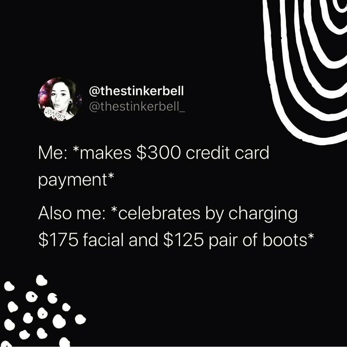 Parenting meme joking about making credit card payments then celebrating with expensive purchases during back-to-school season.
