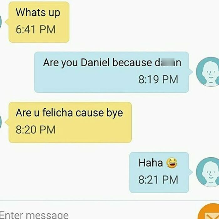 Funny text message exchange with playful puns and emojis shown on a smartphone screen for laughs.