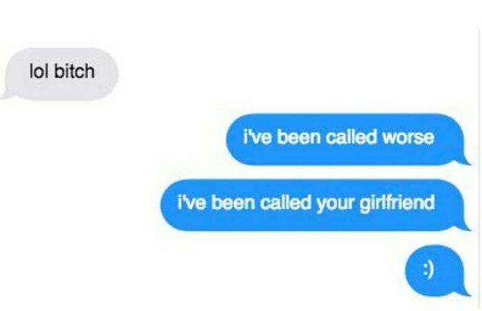 Text message exchange with a humorous reply, representing funny texts that might make you laugh on a digital screen.