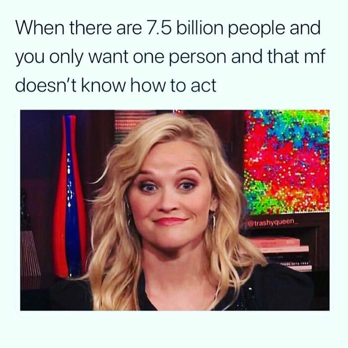 Woman making a funny face expressing frustration about love life in a dating memes context.