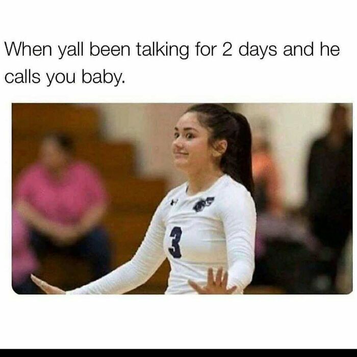 Young woman in sportswear making a humorous face, perfect for funny dating memes about love life experiences.