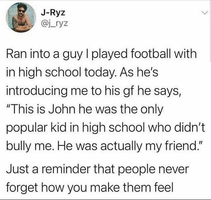 Text message about a wholesome friendship story highlighting kindness and the importance of how people make others feel in relationships.