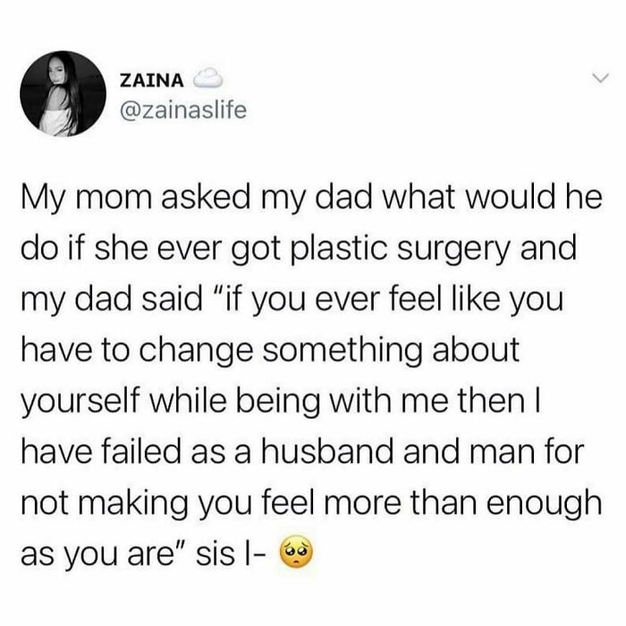 Text meme about a wholesome relationship, highlighting love and acceptance without needing to change each other.