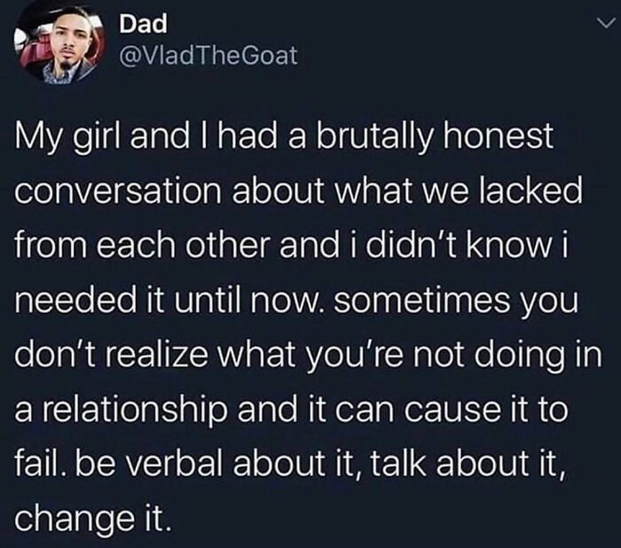 Screenshot of a tweet sharing advice on communication to improve relationships, featuring wholesome relationship memes.