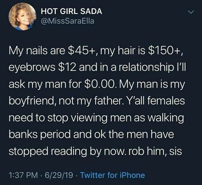 Screenshot of a wholesome relationship meme about self-worth and not viewing partners as banks in relatable terms.