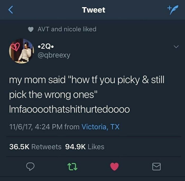 Tweet about being picky in relationships with a humorous tone, fitting wholesome relationship memes keyword.