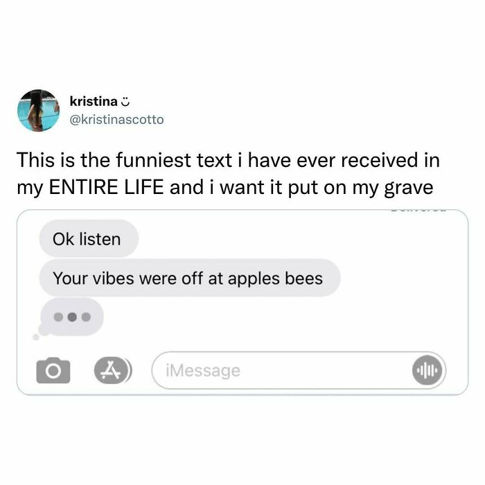 Text message screenshot with a humorous typo showing a relatable funny post about laughter and fatigue relief.