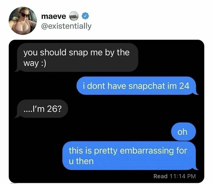 Text message exchange between two people humorously showing dating struggles in a funny dating memes context.