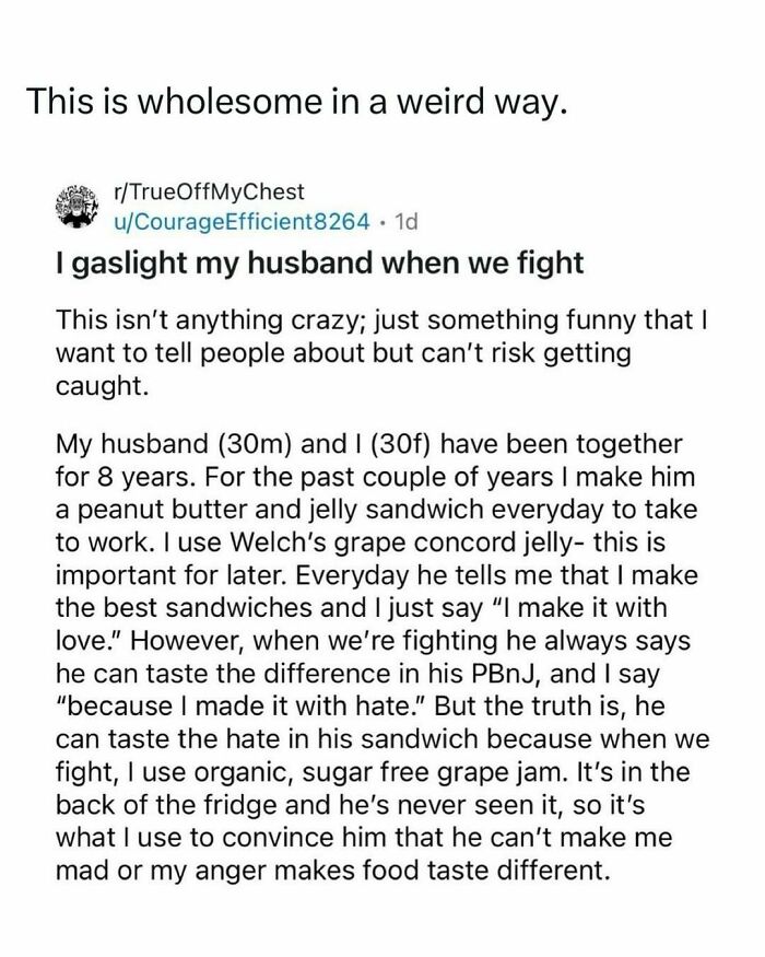 Reddit post about a woman’s funny and relatable story on navigating the world as just a girl with her husband.