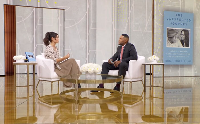 Emma Heming Willis discussing Bruce Willis wife defends decision to move him amid dementia battle in interview setting. Emma Heming Willis discussing Bruce Willis wife defends decision to move him amid dementia battle in interview setting.