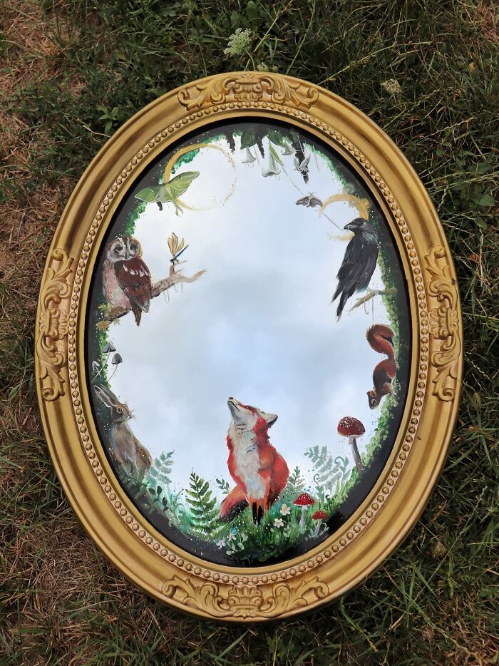 I Paint On Mirrors And Transform Them Into Fairytale Artworks