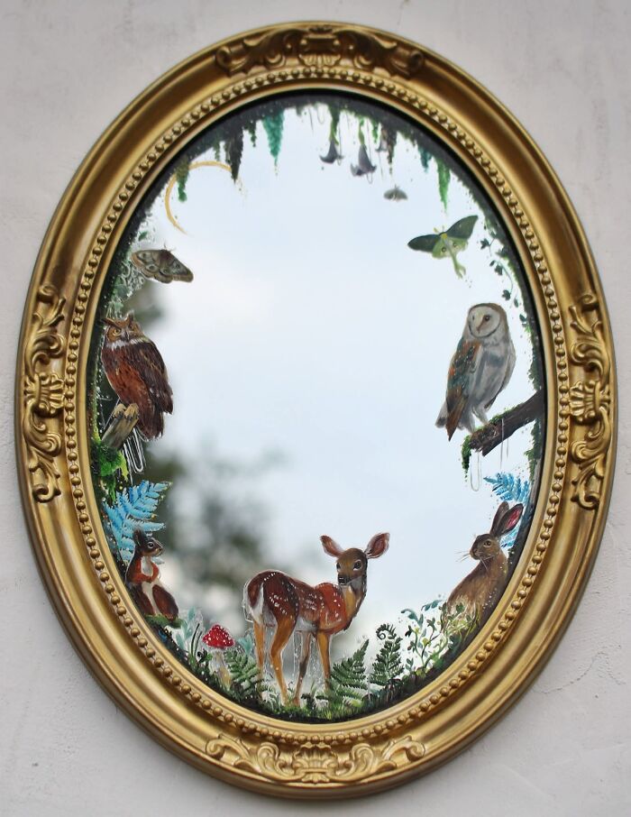 I Paint On Mirrors And Transform Them Into Fairytale Artworks