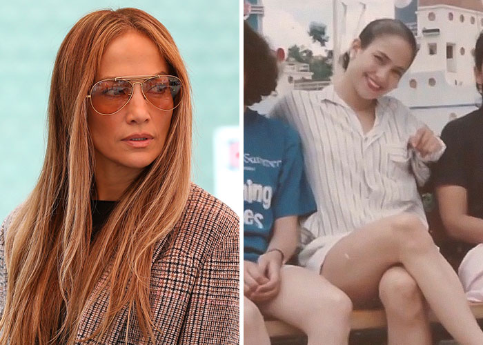 Left image of a female celebrity wearing sunglasses and a checkered coat, right image of a smiling woman sitting casually outdoors, related to celebrities who experienced homelessness.