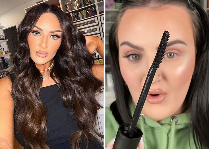 Influencer with long dark hair applying makeup, showcasing beauty products and reflecting influencer career changes.
