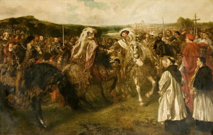 Historical painting depicting an important gathering featuring Napoleon, highlighting rabbits once attacked Napoleon in history.