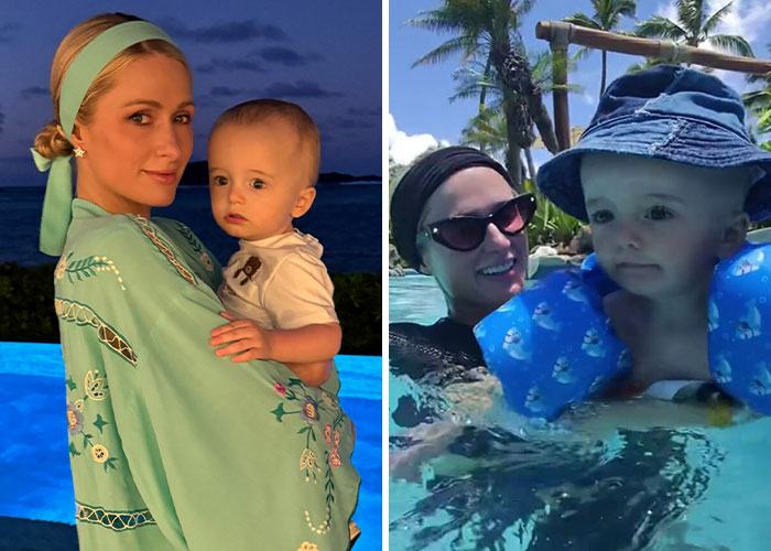 Celebrities holding and caring for their children in various settings, highlighting moments of parenting challenges.