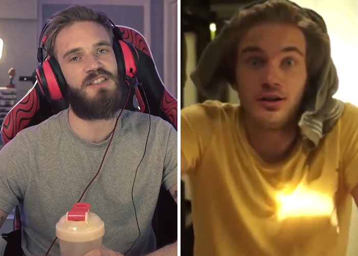 Two influencers shown side by side, one with headphones and the other wearing a yellow shirt, highlighting influencer career changes.