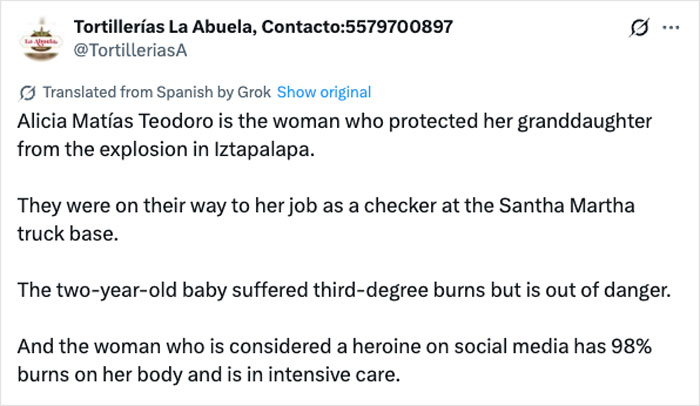 Heroic Grandma Risks Her Life To Save 2-Year-Old From Fire During Terrifying Mexico City Explosion