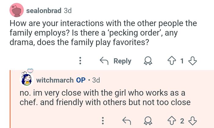 Reddit Q&A showing a personal assistant discussing interactions with staff while working for billionaires.