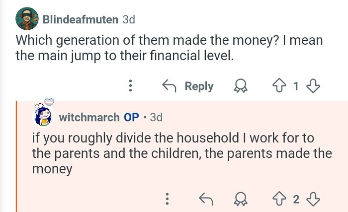 Screenshot of a social media Q&A with a personal assistant answering questions about working for billionaires.