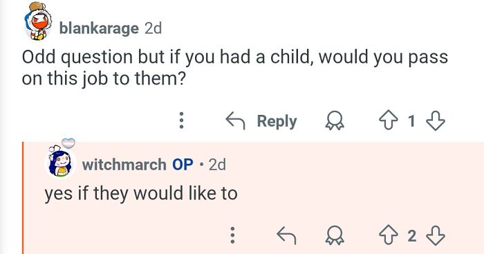 Conversation between social media users discussing passing on a personal assistant job working for billionaires.