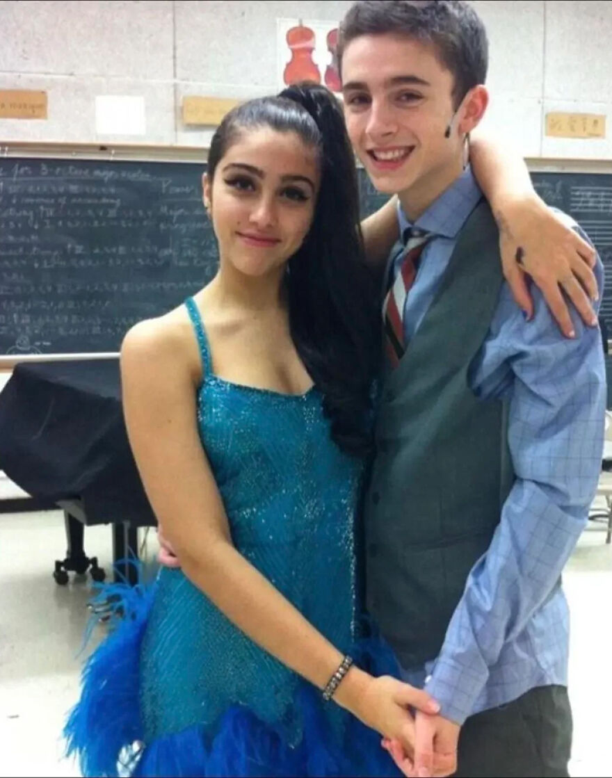 Timothée Chalamet and a young Lourdes Leon smiling and posing together, highlighting Timothée Chalamet relationships. Timothée Chalamet and a young Lourdes Leon smiling and posing together, highlighting Timothée Chalamet relationships.