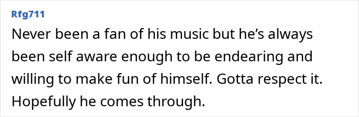Text comment about Michael Bolton&rsquo;s weird symptom before diagnosis shared online by user in a forum discussion.