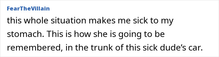 Comment expressing distress over a missing 15YO girl found in the trunk of singer D4vd&rsquo;s Tesla.