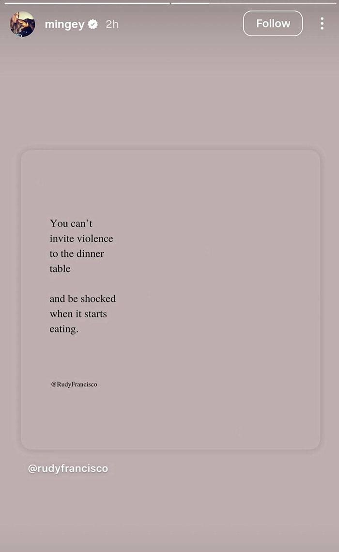 Quote on a muted background shared on social media by Amanda Seyfried related to controversy involving Charlie Kirk and hateful remarks. Quote on a muted background shared on social media by Amanda Seyfried related to controversy involving Charlie Kirk and hateful remarks.