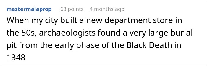 Large ancient skeletons unearthed beneath abandoned department store, archaeologists excited by significant burial site discovery.