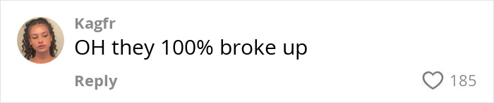 Comment stating OH they 100% broke up on a social media platform amid Ariana Grande's boyfriend Ethan Slater breakup rumors discussion. Comment stating OH they 100% broke up on a social media platform amid Ariana Grande's boyfriend Ethan Slater breakup rumors discussion.